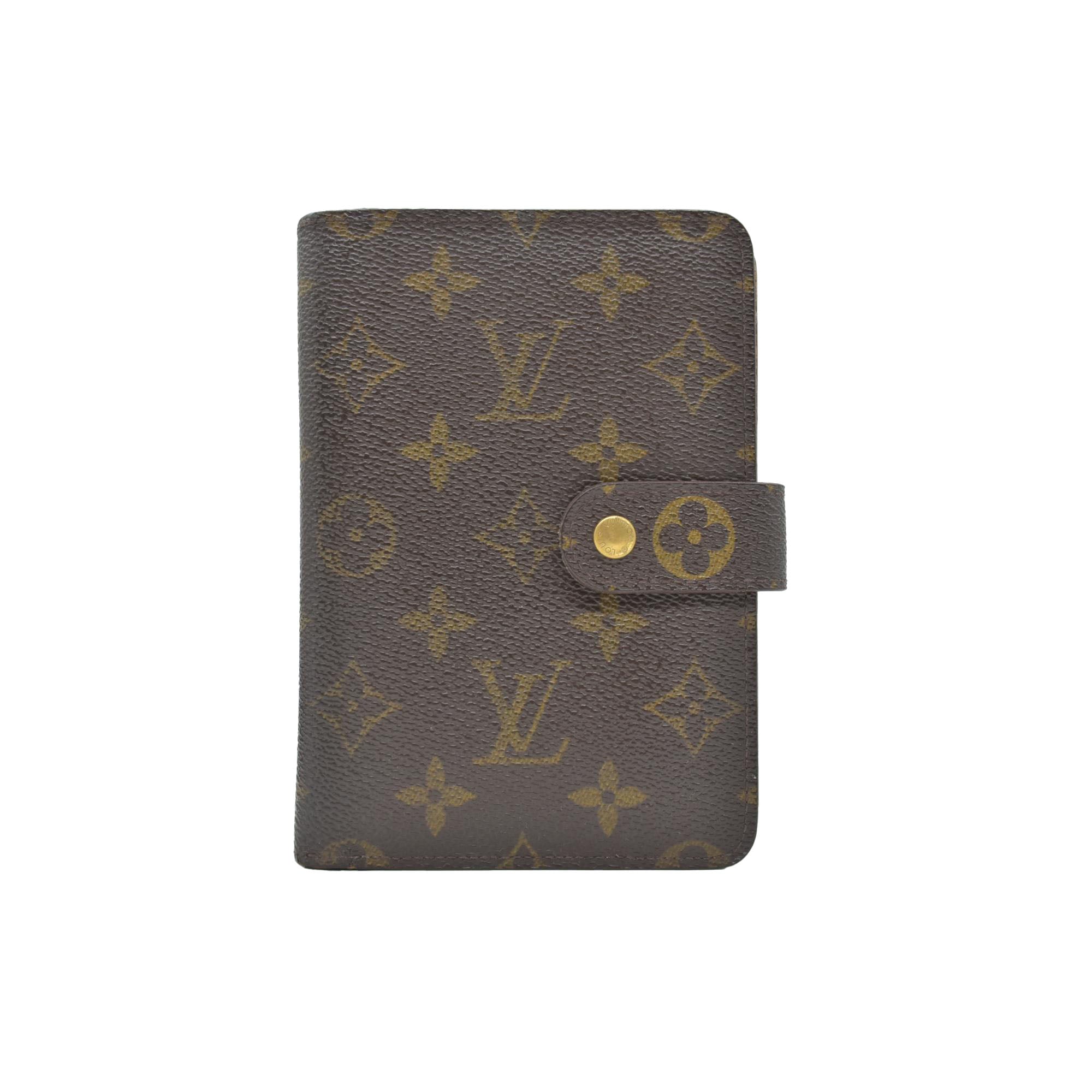 $750 Louis Vuitton Monogram Porte Papier Zippe Bifold Wallet Brown SP0078