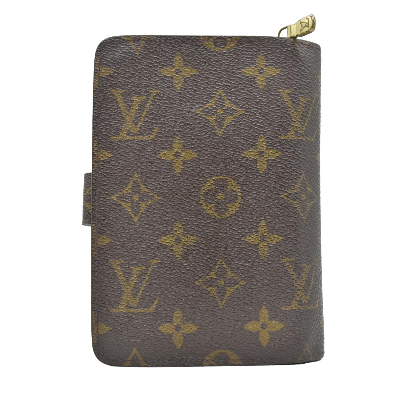 $750 Louis Vuitton Monogram Porte Papier Zippe Bifold Wallet Brown SP0078