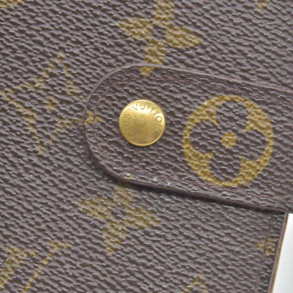 $750 Louis Vuitton Monogram Porte Papier Zippe Bifold Wallet Brown SP0078