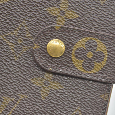 $750 Louis Vuitton Monogram Porte Papier Zippe Bifold Wallet Brown SP0078