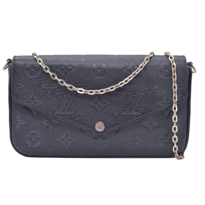 $1770 2019 Louis Vuitton Empreinte Pochette Felicie Chain Wallet Black SD1179 10020649