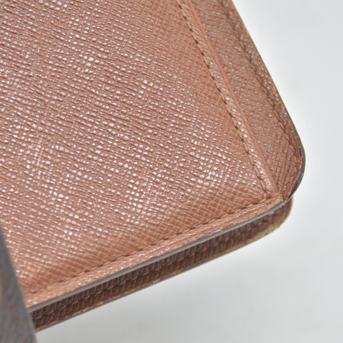 $750 Louis Vuitton Monogram Porte Papier Zippe Bifold Wallet Brown SP0078