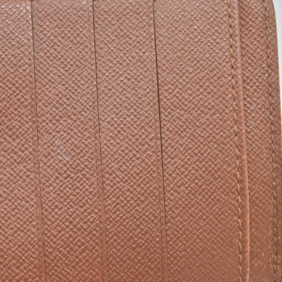 $750 Louis Vuitton Monogram Porte Papier Zippe Bifold Wallet Brown SP0078