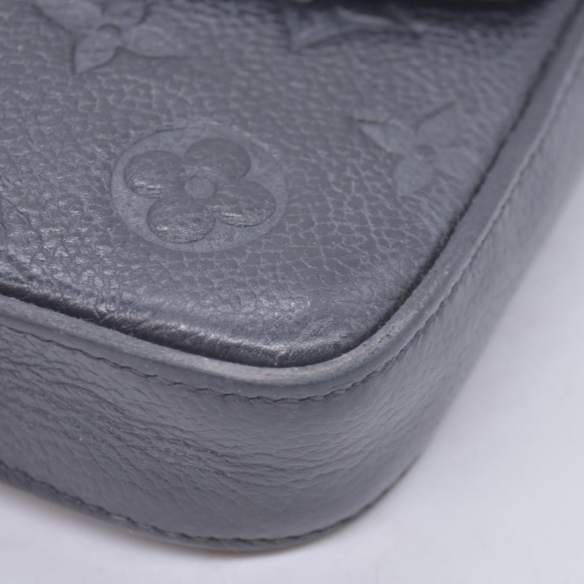 $1770 2019 Louis Vuitton Empreinte Pochette Felicie Chain Wallet Black SD1179