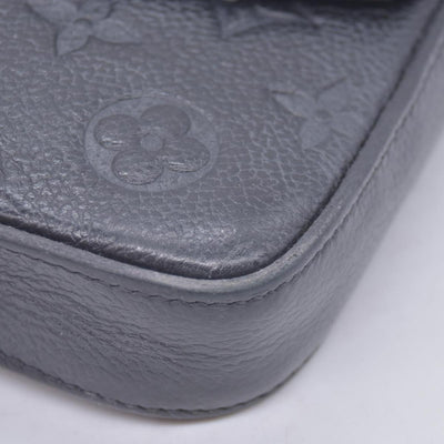 $1770 2019 Louis Vuitton Empreinte Pochette Felicie Chain Wallet Black SD1179