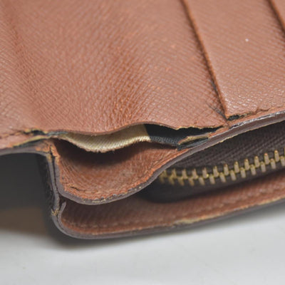 $750 Louis Vuitton Monogram Porte Papier Zippe Bifold Wallet Brown SP0078