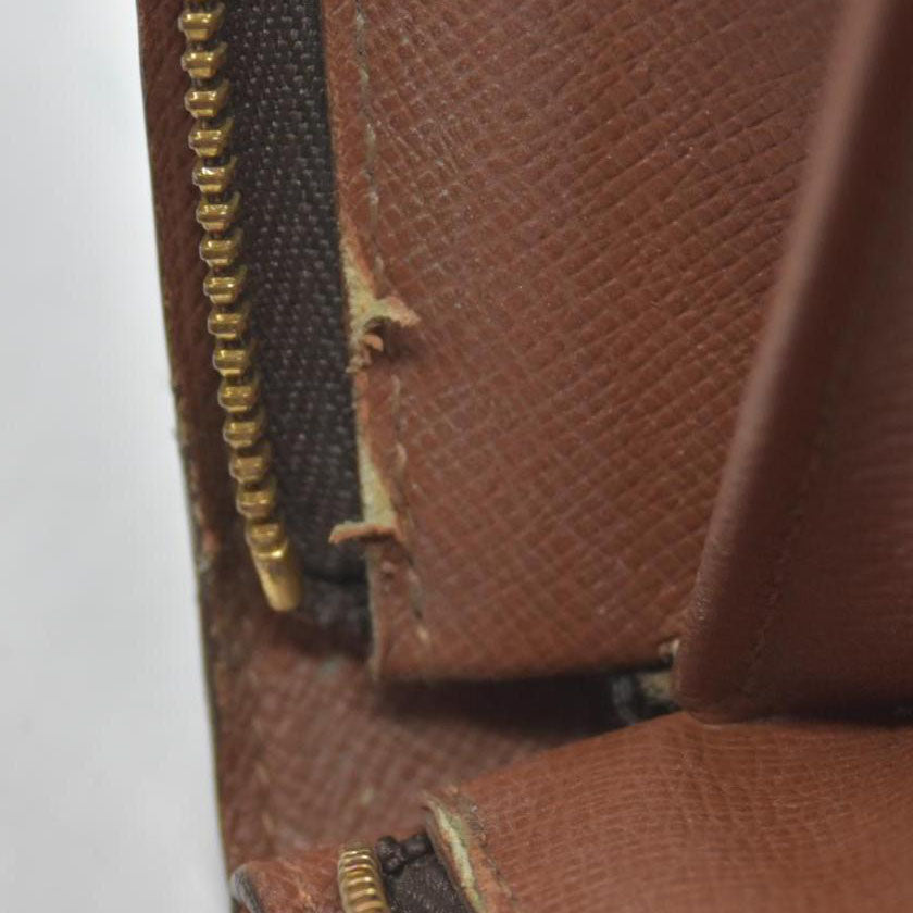 $750 Louis Vuitton Monogram Porte Papier Zippe Bifold Wallet Brown SP0078