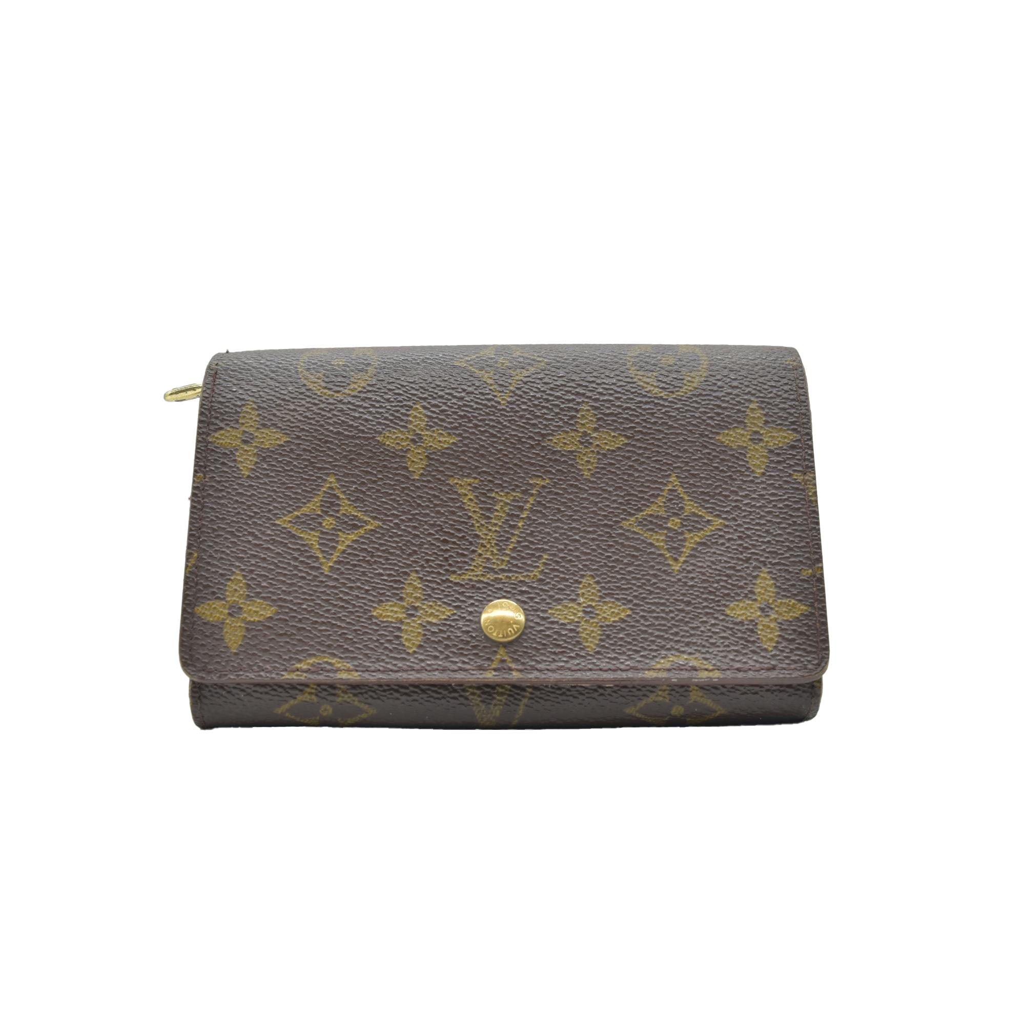 $560 Louis Vuitton Monogram Porte Monnaie Billets Tresor Bifold Wallet RA0915
