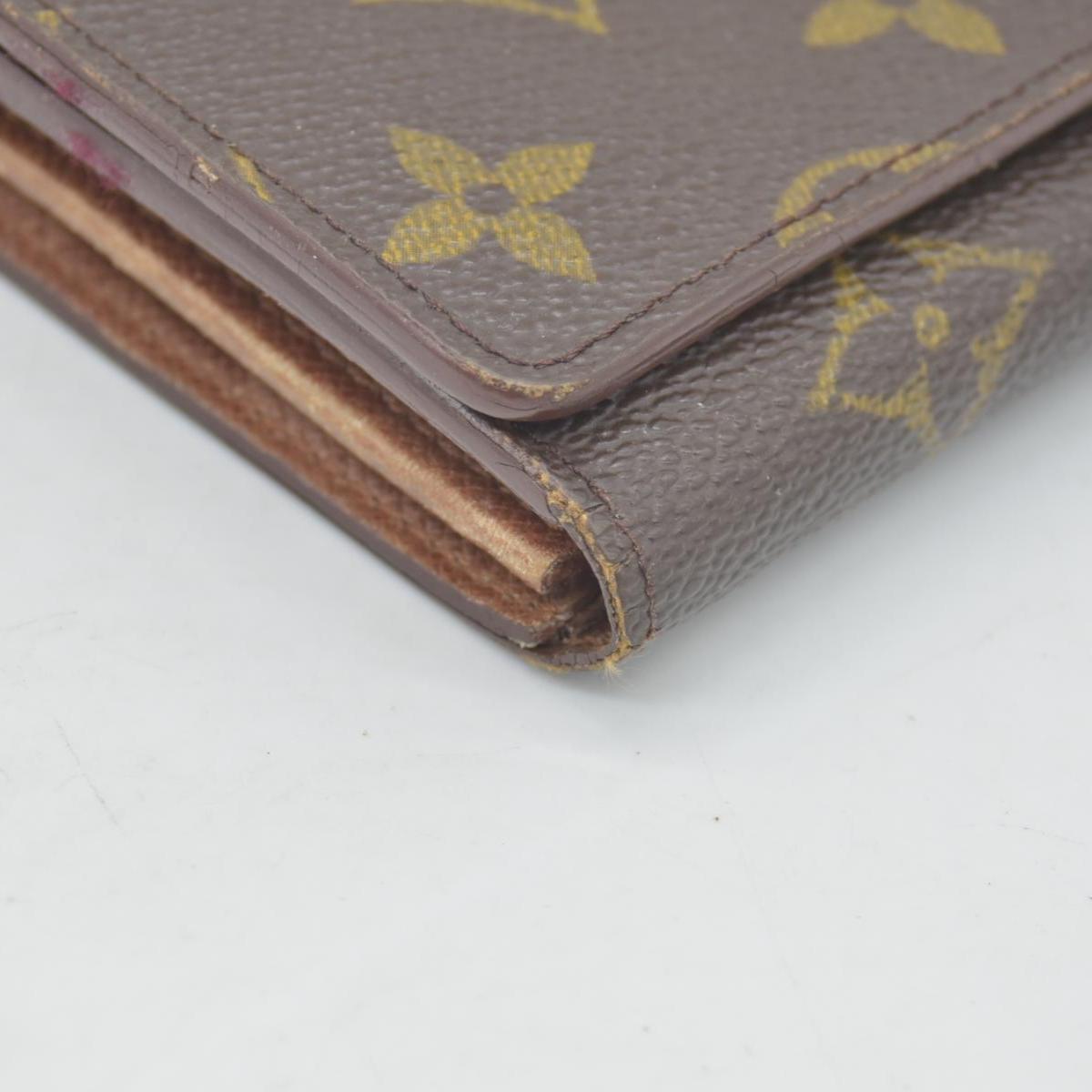 $560 Louis Vuitton Monogram Porte Monnaie Billets Tresor Bifold Wallet RA0915