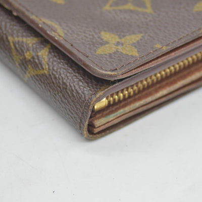 $560 Louis Vuitton Monogram Porte Monnaie Billets Tresor Bifold Wallet RA0915