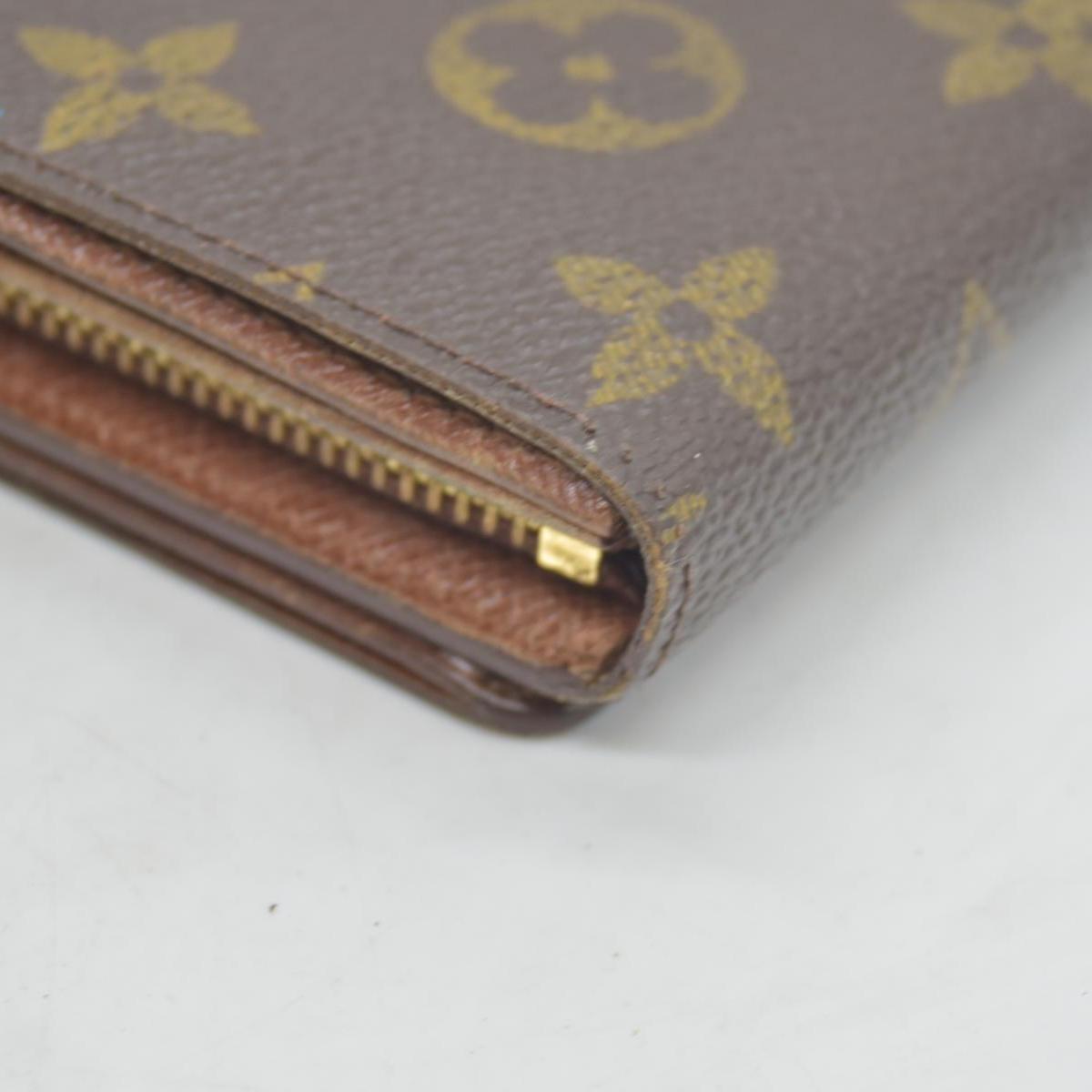 $560 Louis Vuitton Monogram Porte Monnaie Billets Tresor Bifold Wallet RA0915