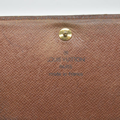 $560 Louis Vuitton Monogram Porte Monnaie Billets Tresor Bifold Wallet RA0915