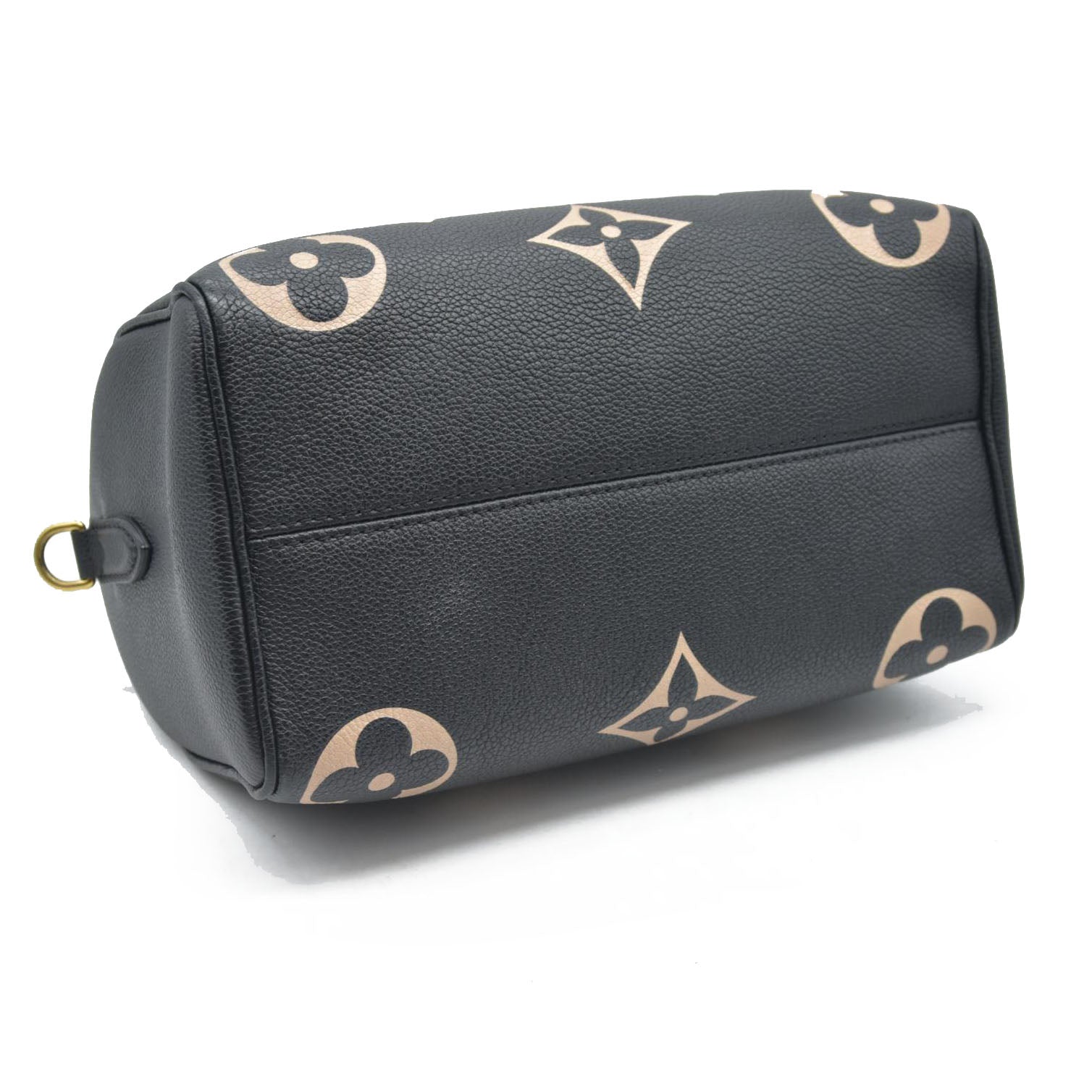 $3100 Louis Vuitton  Empreinte Monogram Giant Speedy Bandouliere 25 Black Beige