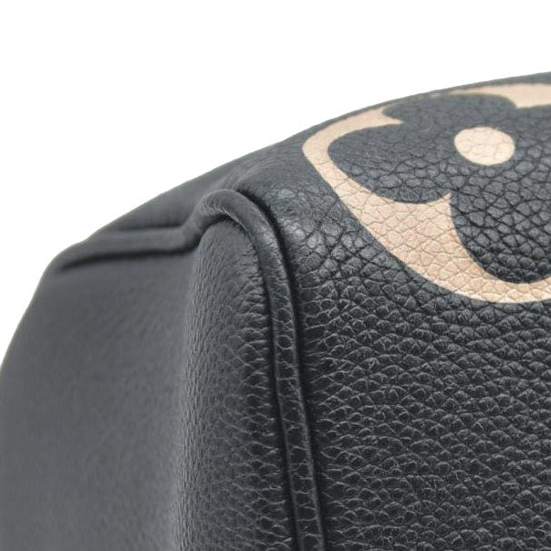 $3100 Louis Vuitton  Empreinte Monogram Giant Speedy Bandouliere 25 Black Beige