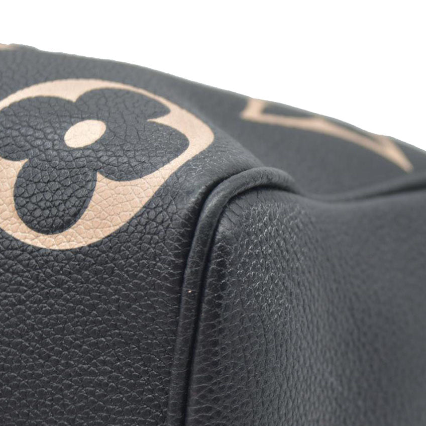 $3100 Louis Vuitton  Empreinte Monogram Giant Speedy Bandouliere 25 Black Beige