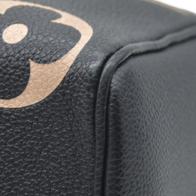 $3100 Louis Vuitton  Empreinte Monogram Giant Speedy Bandouliere 25 Black Beige