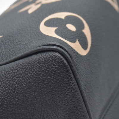 $3100 Louis Vuitton  Empreinte Monogram Giant Speedy Bandouliere 25 Black Beige