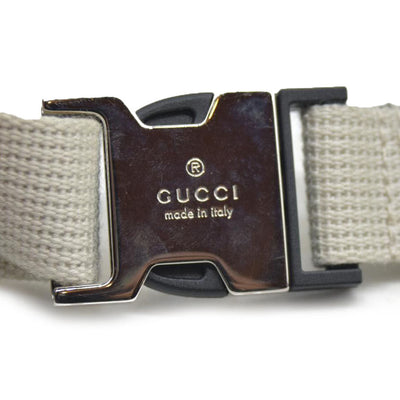 $950 Gucci  Calfskin GG Tennis Embossed Belt Bag Mystic White