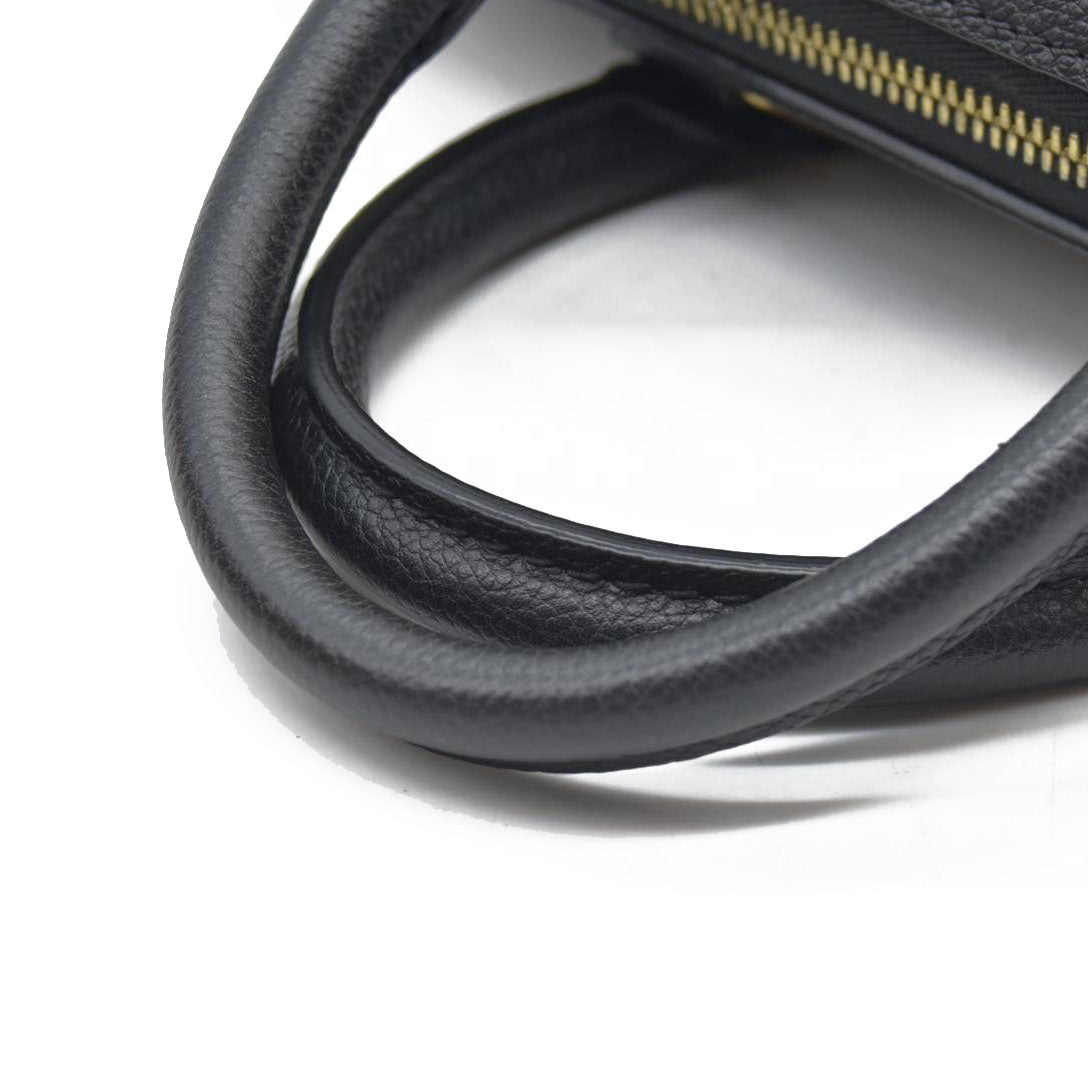 $3100 Louis Vuitton  Empreinte Monogram Giant Speedy Bandouliere 25 Black Beige