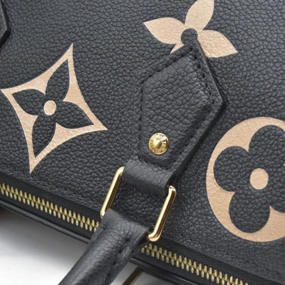 $3100 Louis Vuitton  Empreinte Monogram Giant Speedy Bandouliere 25 Black Beige