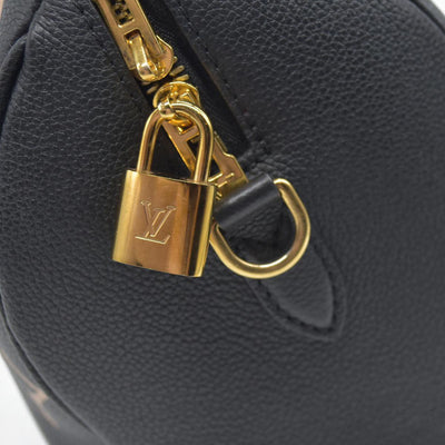 $3100 Louis Vuitton  Empreinte Monogram Giant Speedy Bandouliere 25 Black Beige
