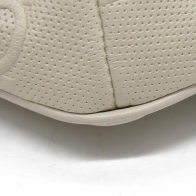 $950 Gucci  Calfskin GG Tennis Embossed Belt Bag Mystic White