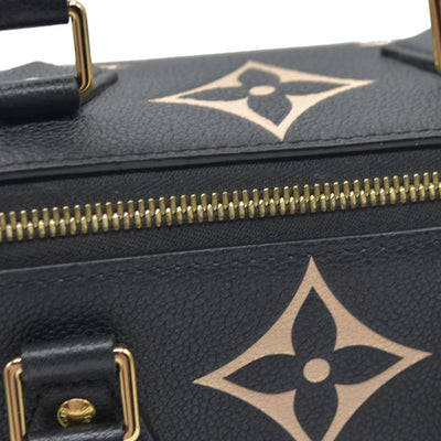 $3100 Louis Vuitton  Empreinte Monogram Giant Speedy Bandouliere 25 Black Beige