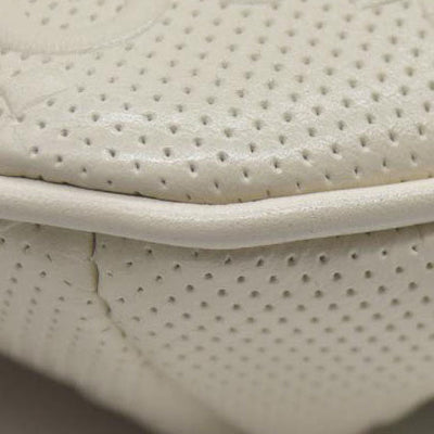 $950 Gucci  Calfskin GG Tennis Embossed Belt Bag Mystic White