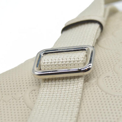$950 Gucci  Calfskin GG Tennis Embossed Belt Bag Mystic White