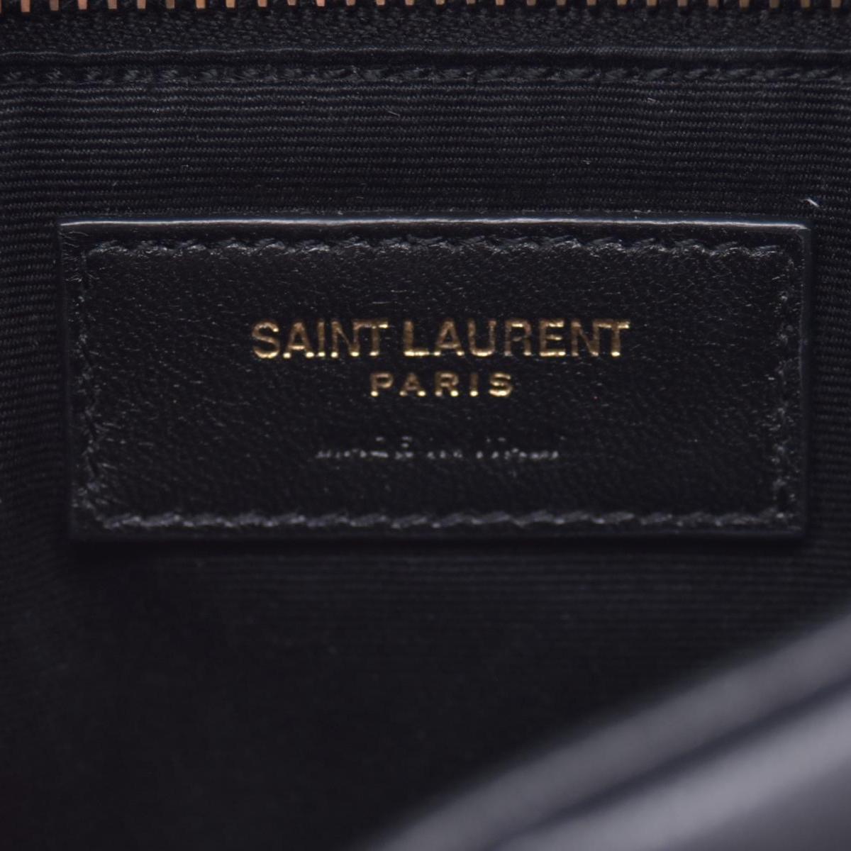 $2490 2022 Saint Laurent Lambskin Quilted Toy Loulou Puffer Monogram Chain Satchel Black