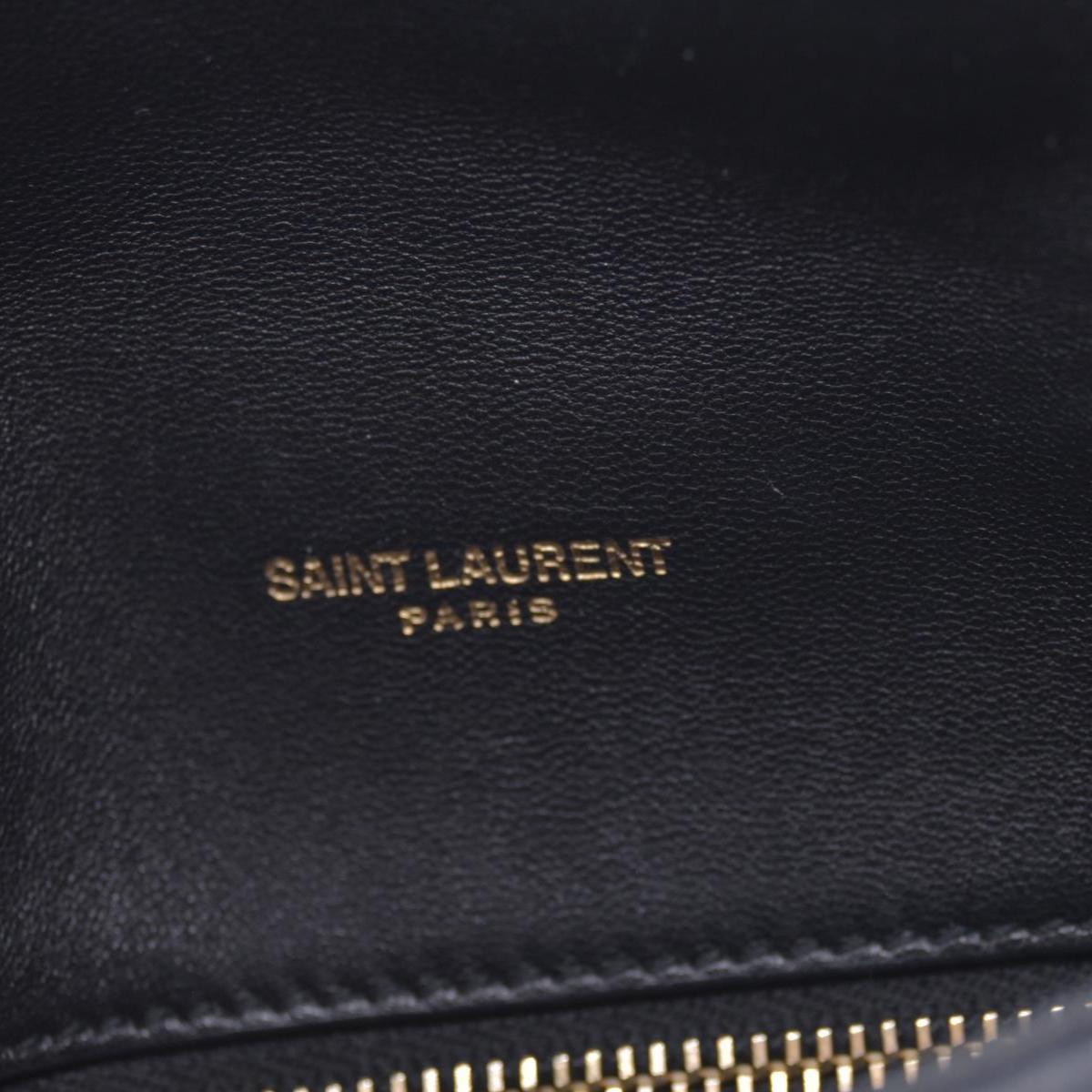 $2490 2022 Saint Laurent Lambskin Quilted Toy Loulou Puffer Monogram Chain Satchel Black