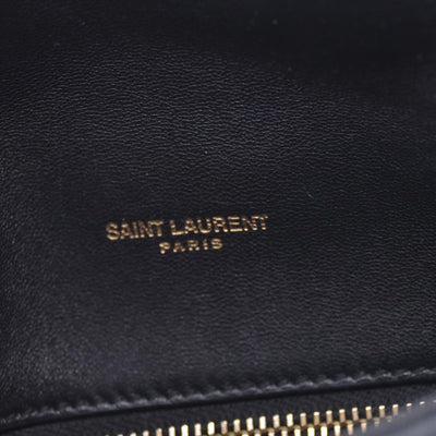 $2490 2022 Saint Laurent Lambskin Quilted Toy Loulou Puffer Monogram Chain Satchel Black