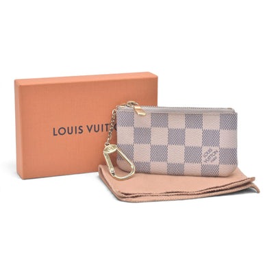 $325 2008 LOUIS VUITTON Damier Azur Cles Key Pouch GA0068 CONSIGNMENT 10021431