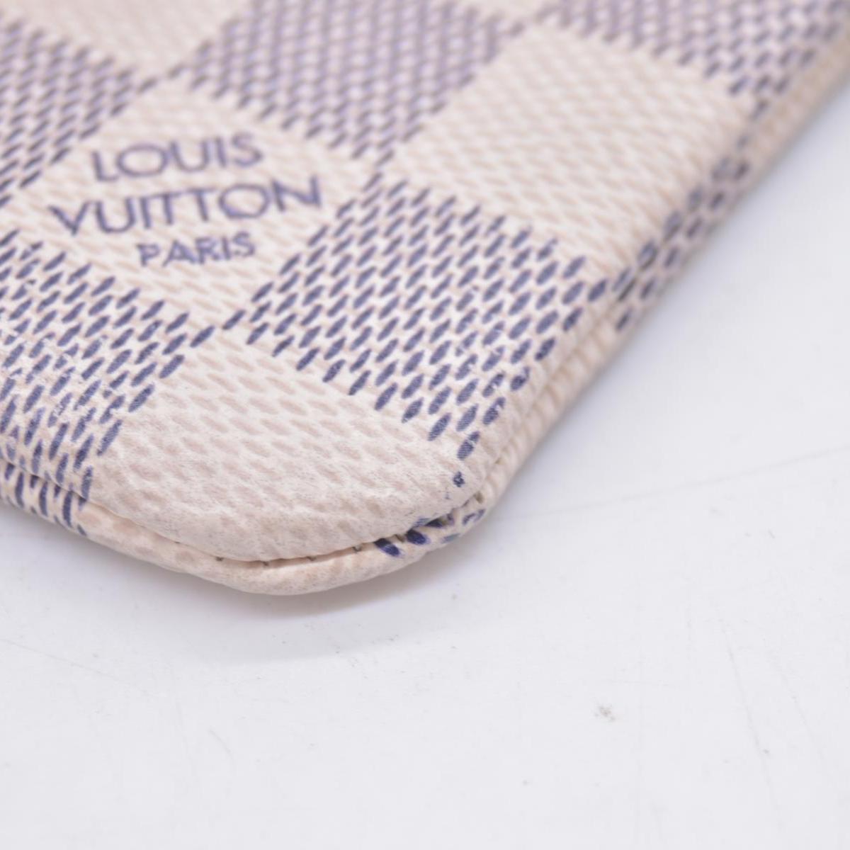 $325 2008 LOUIS VUITTON Damier Azur Cles Key Pouch GA0068 CONSIGNMENT 10021431