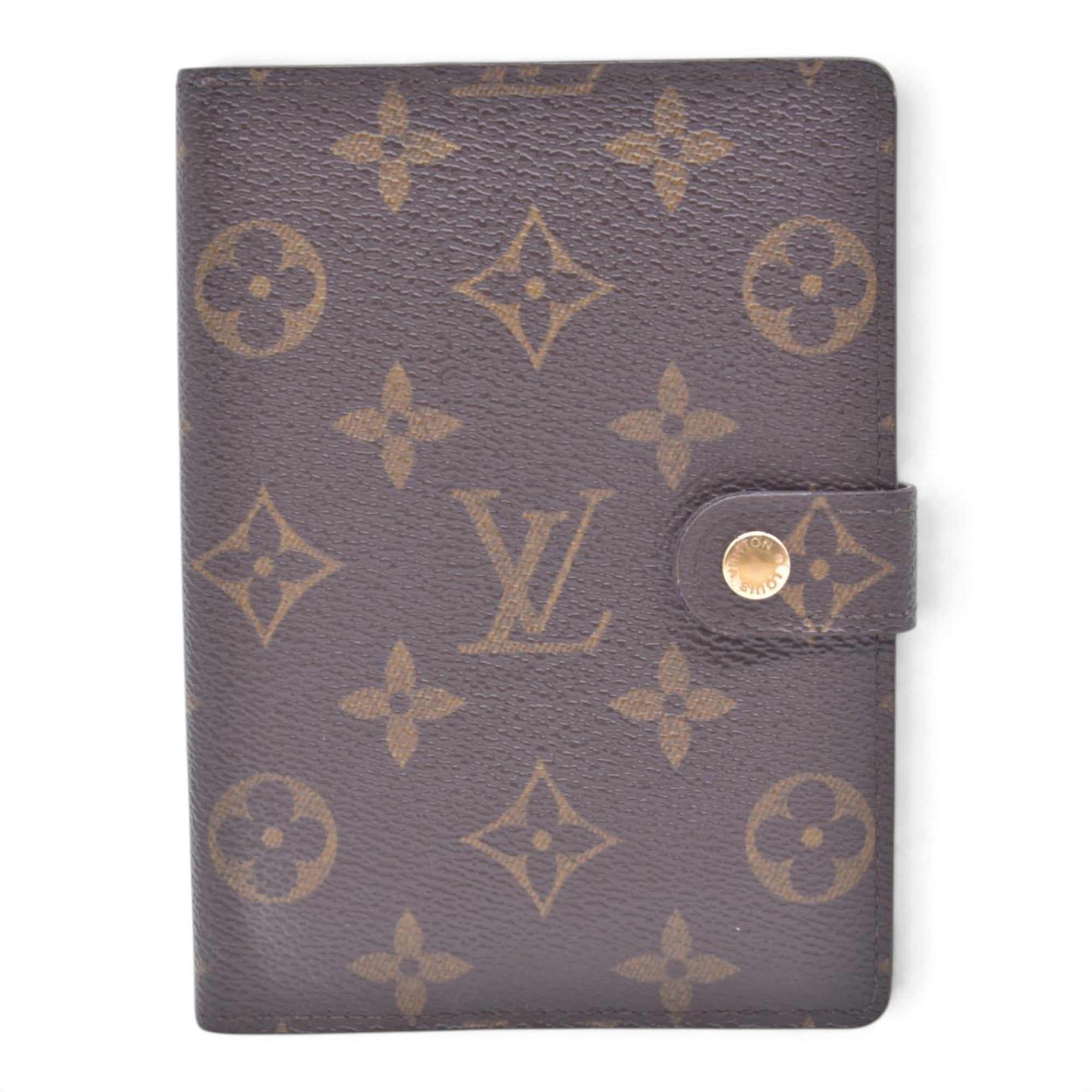 $415 2001 LOUIS VUITTON Monogram Agenda PM Small Ring Planner Cover Brown CA1011 CONSIGNMENT 10021429
