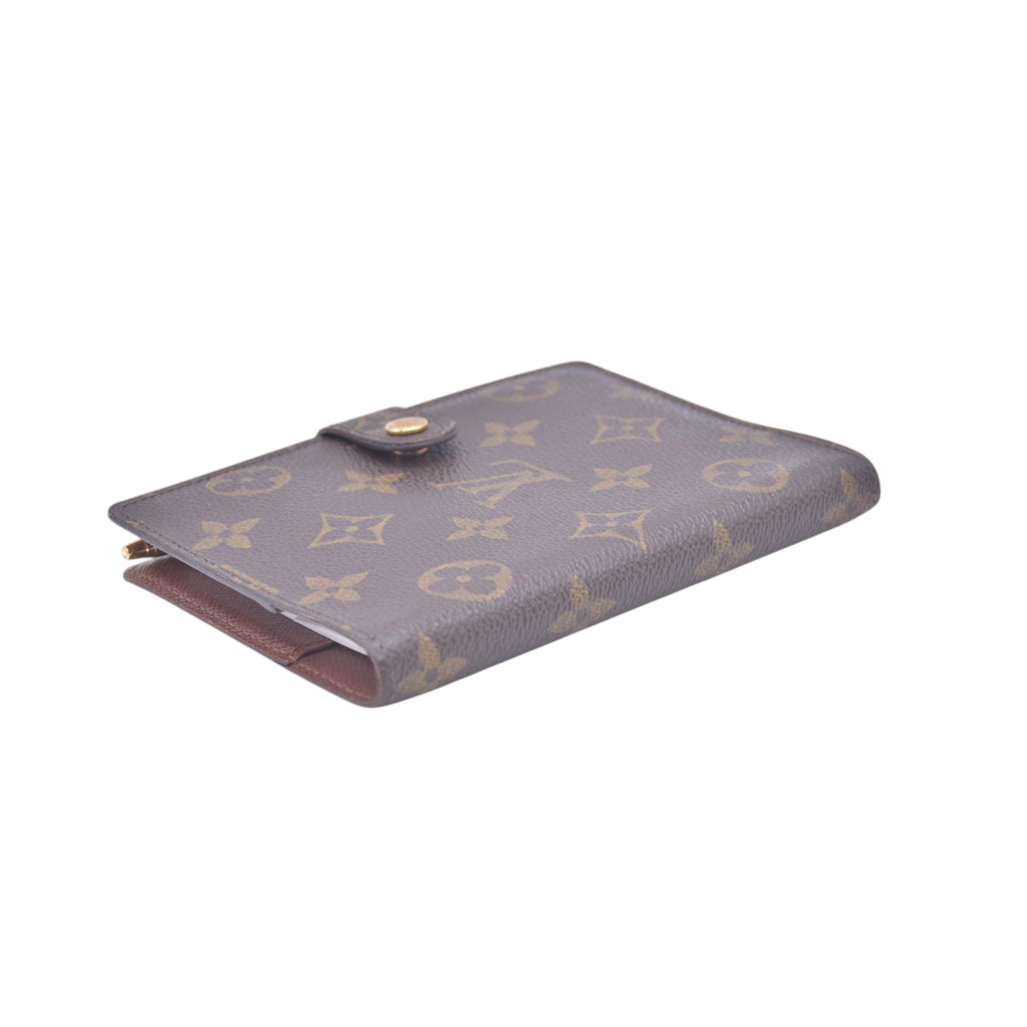 $415 2001 LOUIS VUITTON Monogram Agenda PM Small Ring Planner Cover Brown CA1011 CONSIGNMENT 10021429