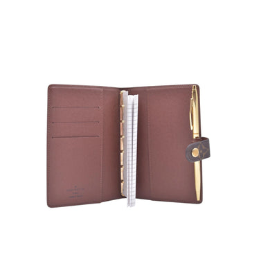 $415 2001 LOUIS VUITTON Monogram Agenda PM Small Ring Planner Cover Brown CA1011 CONSIGNMENT 10021429