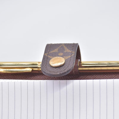 $415 2001 LOUIS VUITTON Monogram Agenda PM Small Ring Planner Cover Brown CA1011 CONSIGNMENT 10021429