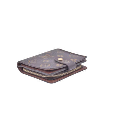 $580 2003 LOUIS VUITTON Monogram Compact Zip Wallet Brown CT0053 CONSIGNMENT 10021430