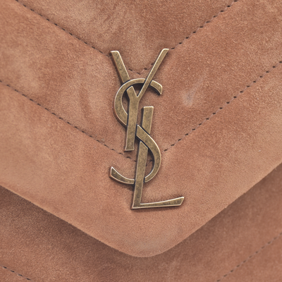 $1890 2022 Saint Laurent Suede Toy Loulou Shoulder Bag Cinnamon