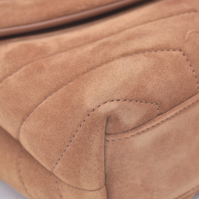 $1890 2022 Saint Laurent Suede Toy Loulou Shoulder Bag Cinnamon