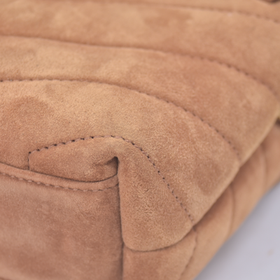 $1890 2022 Saint Laurent Suede Toy Loulou Shoulder Bag Cinnamon