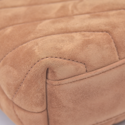 $1890 2022 Saint Laurent Suede Toy Loulou Shoulder Bag Cinnamon