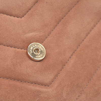 $1890 2022 Saint Laurent Suede Toy Loulou Shoulder Bag Cinnamon