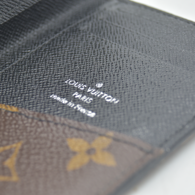 Louis Vuitton Monogram Macassar Organizer de Poche Black × Brown Card Case