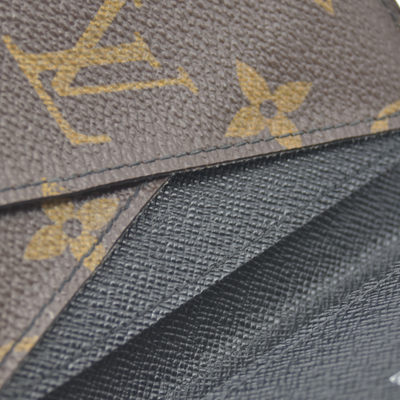 Louis Vuitton Monogram Macassar Organizer de Poche Black × Brown Card Case