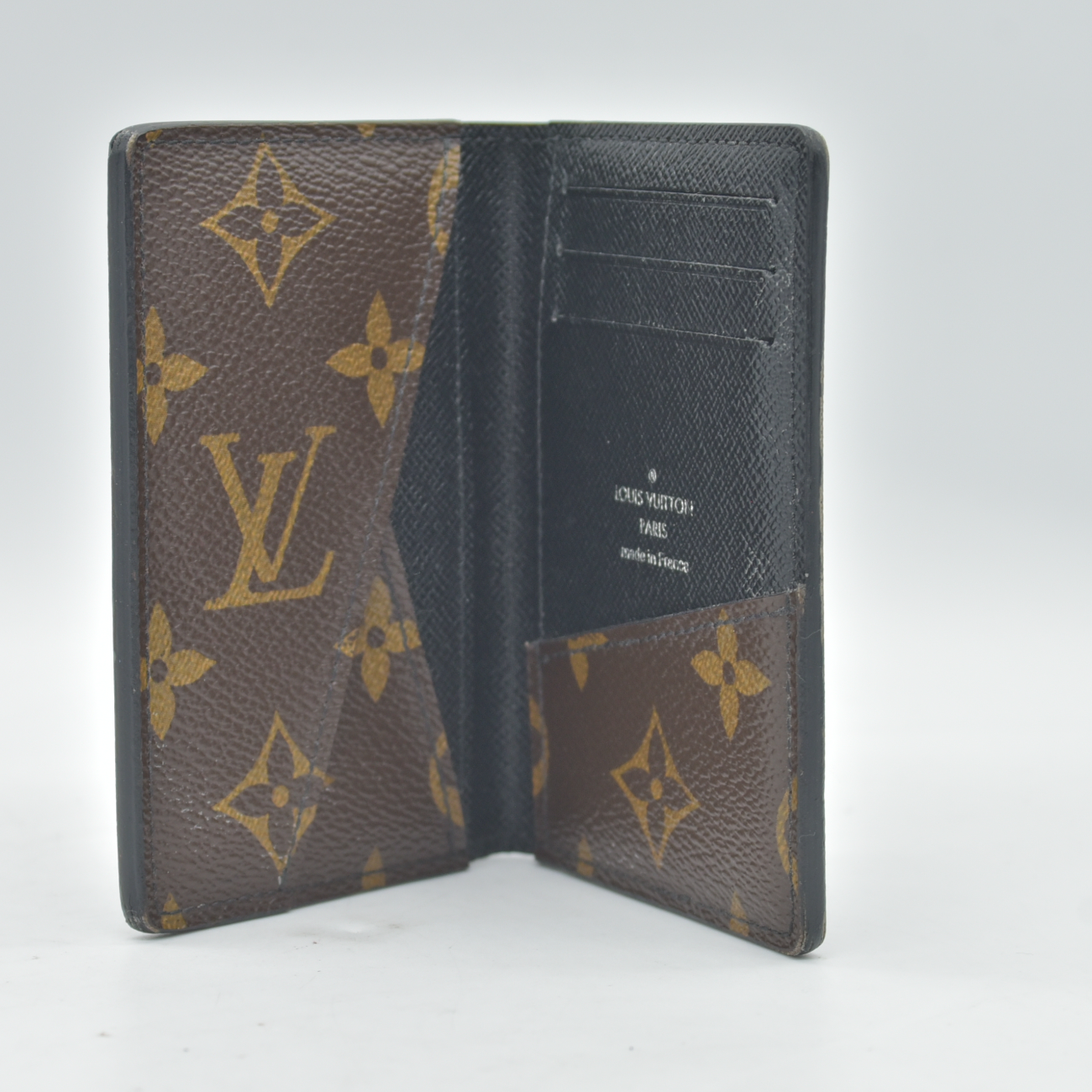 Louis Vuitton Monogram Macassar Organizer de Poche Black × Brown Card Case