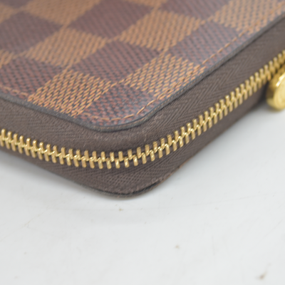 Louis Vuitton Damier Zippy Coin Purse Brown Compact Wallet