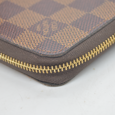 Louis Vuitton Damier Zippy Coin Purse Brown Compact Wallet