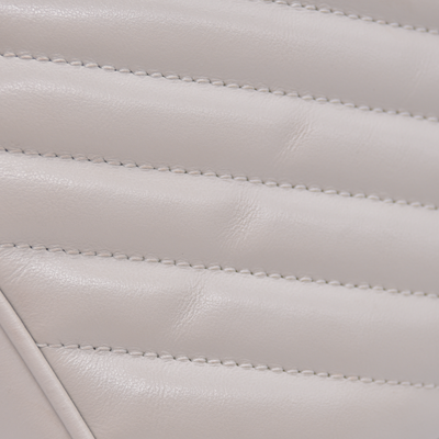 $1950 2022 Saint Laurent Calfskin Matelasse Monogram Lou Camera Bag Crema Soft